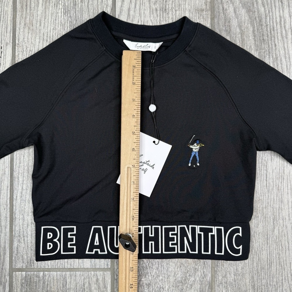 Eastside Golf Shirt Womens Sz S Black Banded Cropped Tee Long Sleeve Golfing Gym — image 6 of 8